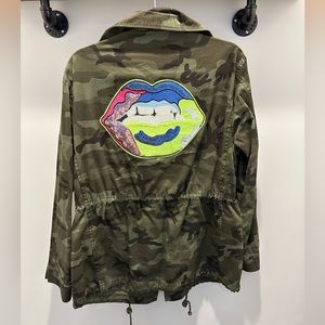 Aqua Camo Utility Jacket with Neon Lip Patch